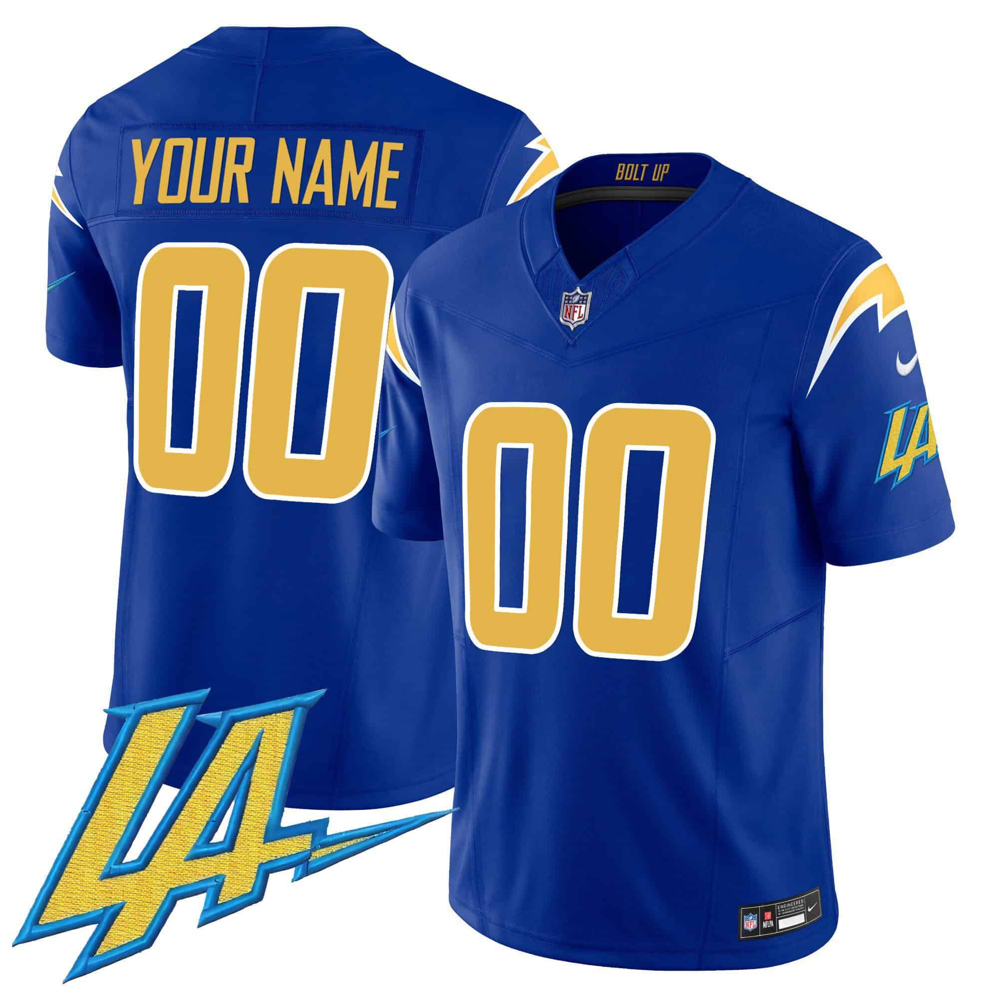 Men Los Angeles Chargers Blue 2024 Nike Vapor Limited Custom NFL Jersey->customized nfl jersey->Custom Jersey